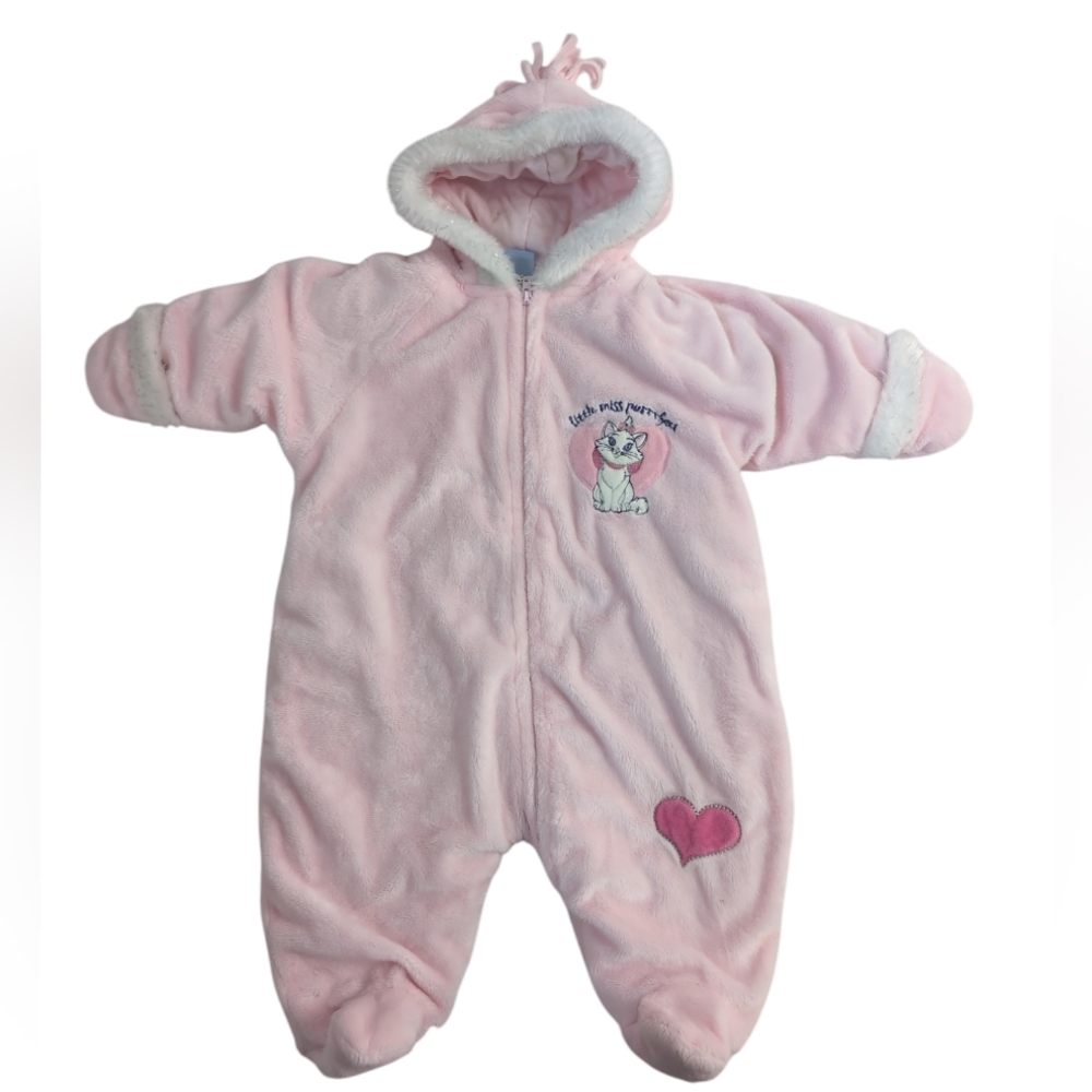 The Wonderful World of Disney Little Miss Purrrfect pink snowsuit, sz 0-3 months